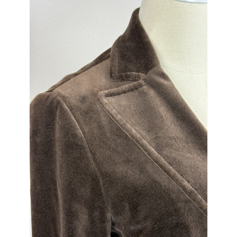 Express Design Women' Brown Velvet Blazer Jacket Two Button Size 6 - Picture 3 of 7